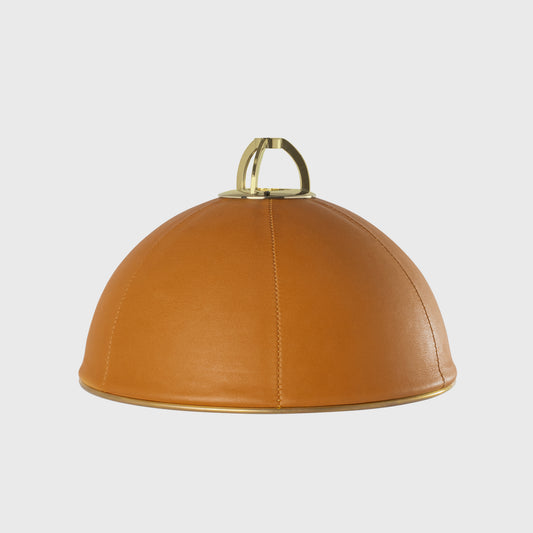 LEATHER BRASS SHADE 10"