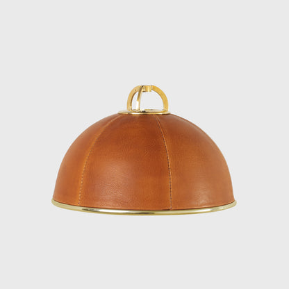 LEATHER BRASS SHADE 8"