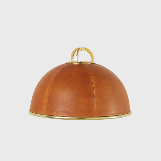 LEATHER BRASS SHADE 8"